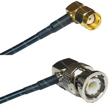 RG174 RP-SMA MALE ANGLE to BNC MALE ANGLE Coax RF Cable USA-Ship Lot