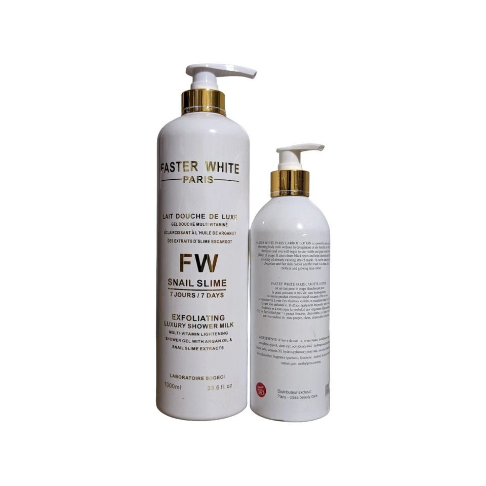 Faster White Snail Slime Shower Milk And Carrot Body Lotion. - Image 2 of 4