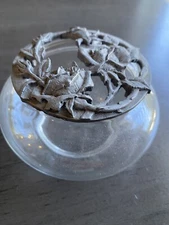 Vintage 1990 Radcliffe Pewter ROSES Potpourri Lid and Bowl