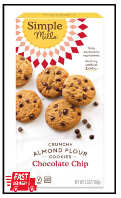 Simple Mills Almond Flour Crunchy Cookies Chocolate Chip - Gluten Free Vegan ...