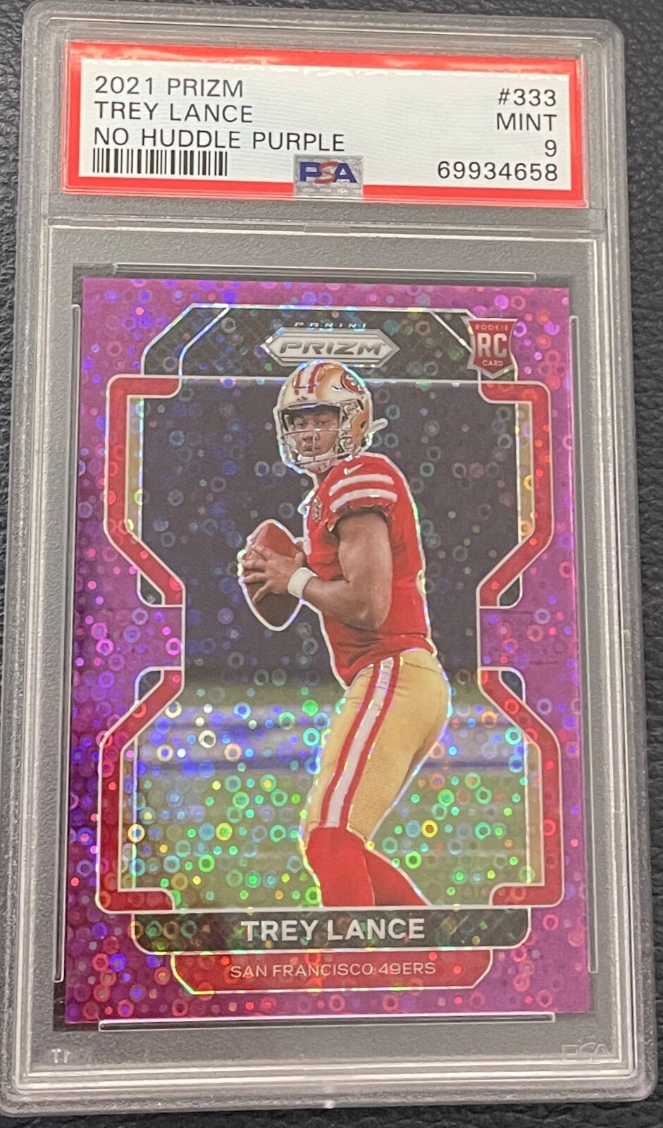 2021 Panini Prizm TREY LANCE #333 /35 Purple Disco Prizm Rookie RC PSA 9 Mint