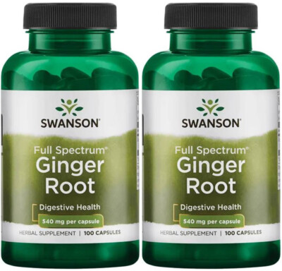 200 Cap Swanson Ginger Root 540 mg 2X 100 Caps Stomach Health Digestive Support
