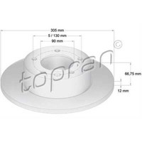 Topran Bremsscheiben Hinten Ø305 Mm Voll FüR Opel Movano Pritsche/Fahrgestell U9