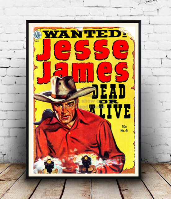 Jesse James : Vintage cowboy magazine cover poster reproduction.