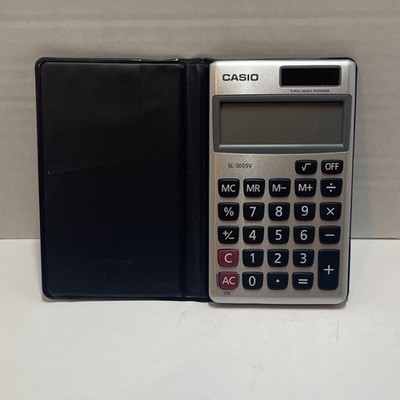 Casio SL-300SV Pocket Basic Calculator, LCD Display, Solar/Battery, Folding Case