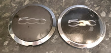 Genuine FIAT 500 Wheel Cover Centre Hub Cap Black Chrome Silver FREE UK POSTAGE