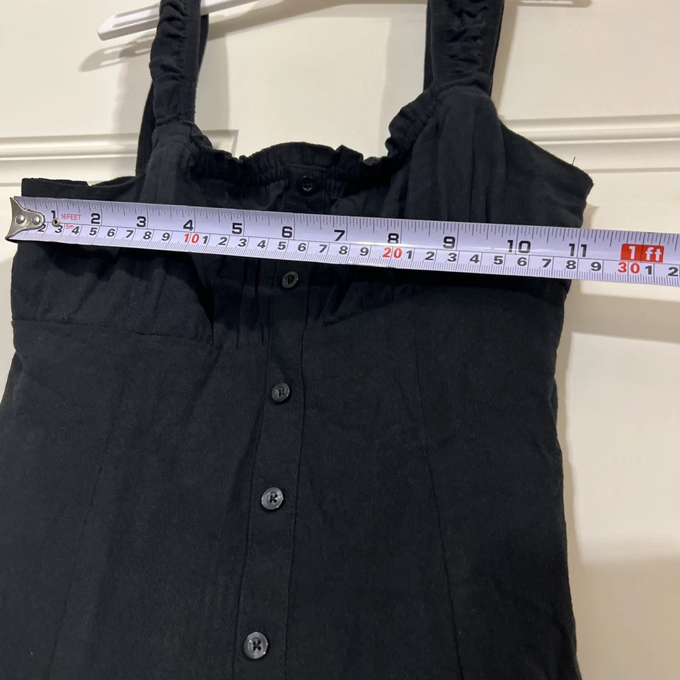 Vestido para niñas con botones delanteros cintura caída - clase de arte M (8) % 100 algodón Foto 3 de 4