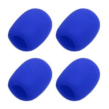 4pcs Microphone Foam Covers, 40mm 1.57" ID 10mm 0.39" Thickness, Blue