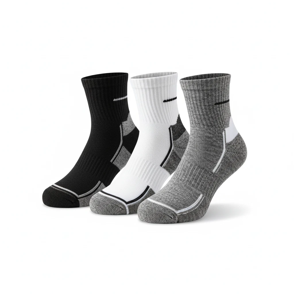 Athletic Socks Mens 3 pair Cotton Blend Comfort Fit Performance Socks 80% Cotton