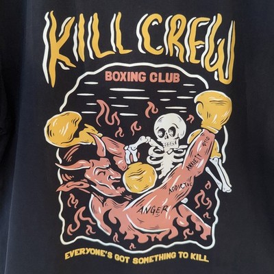 LQQK KILL CREW INNER DEMONS BOXING CLUB TSHIRT - BLACK Size L Large