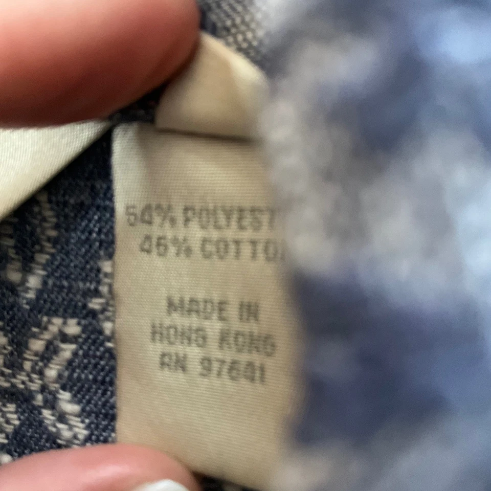 Chaqueta Blazer Jill Azul Blanco Estampado Textura Mujer Talla 16 Doble Pecho Foto 3 de 4