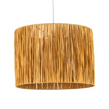 Natural 33cm Raffia Straw Easy Fit Ceiling Pendant Lightshade Table Lampshade