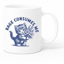 Rage Consumes Me Cute Cat Lover Regalo Caffè Tè 11 oz, Ceramica Bianca
