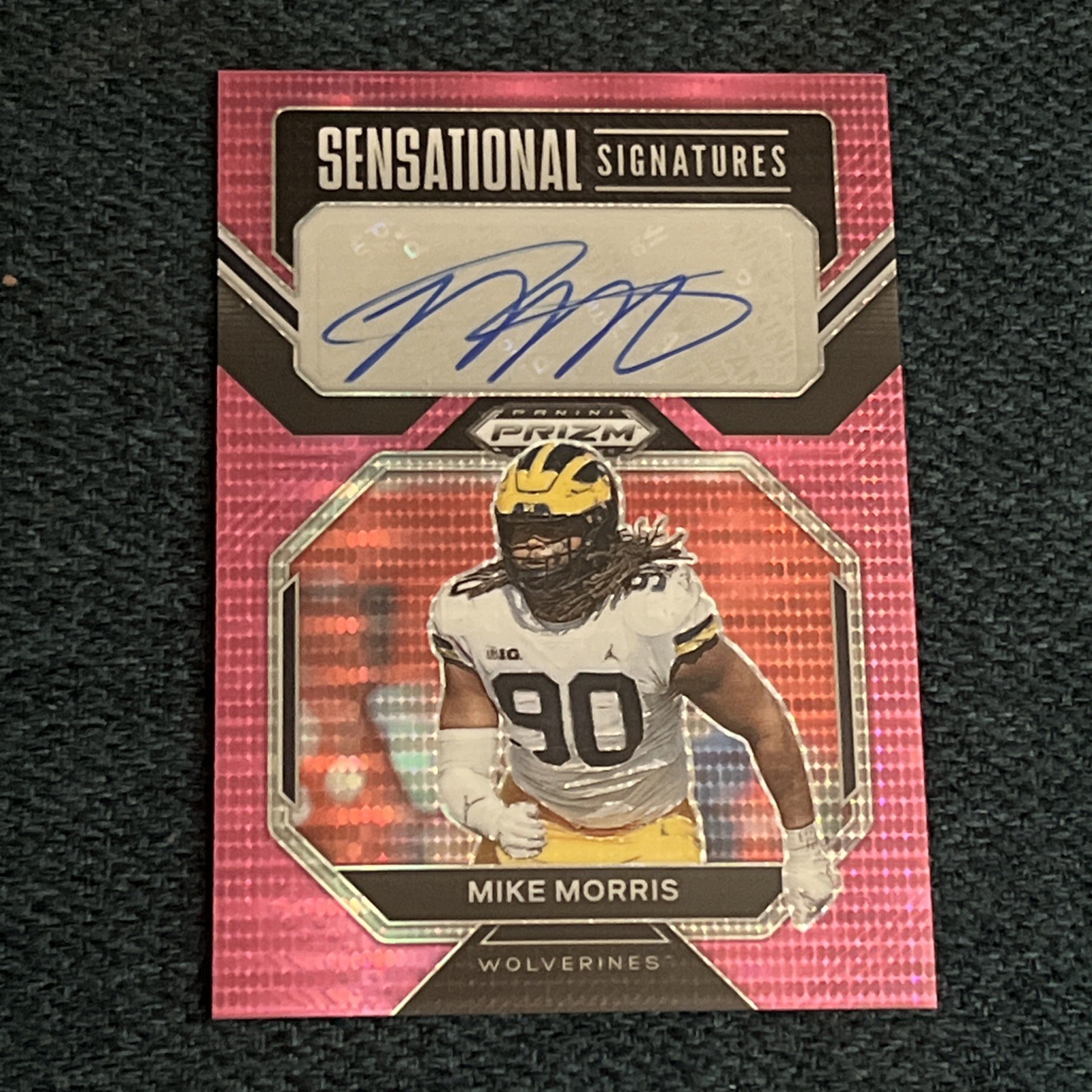 Mike Morris Panini Prizm Draft Picks Sensational Signature #SSMMO Neon Pink Pulsar