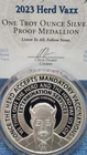2023 Herd Vaxx 1 oz. SSG .999 Silver Proof Medallion World War MEme #54