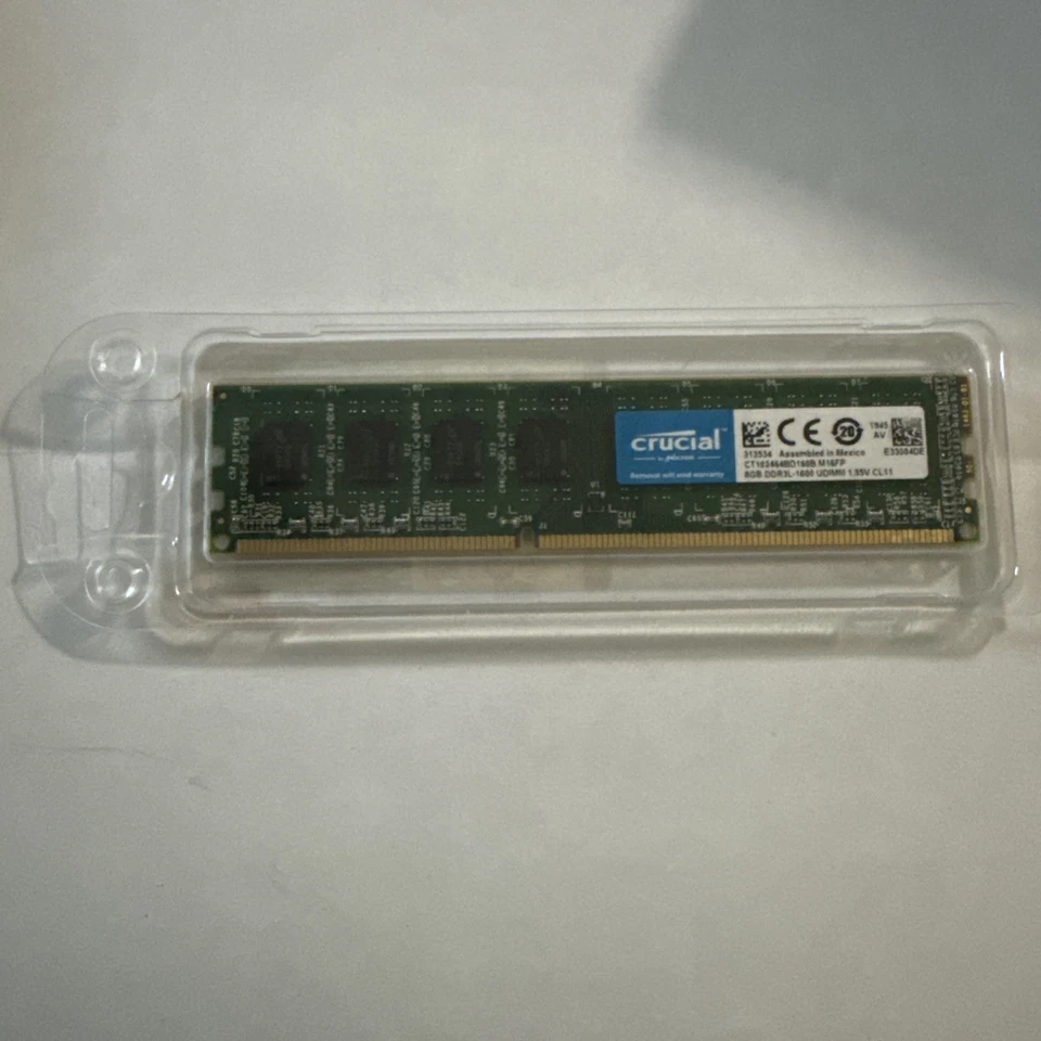 Crucial Micron 8GB  DDR3L--1600 UDIMM  1.35V CL11 Desktop Memory- New! - Image 2 of 3