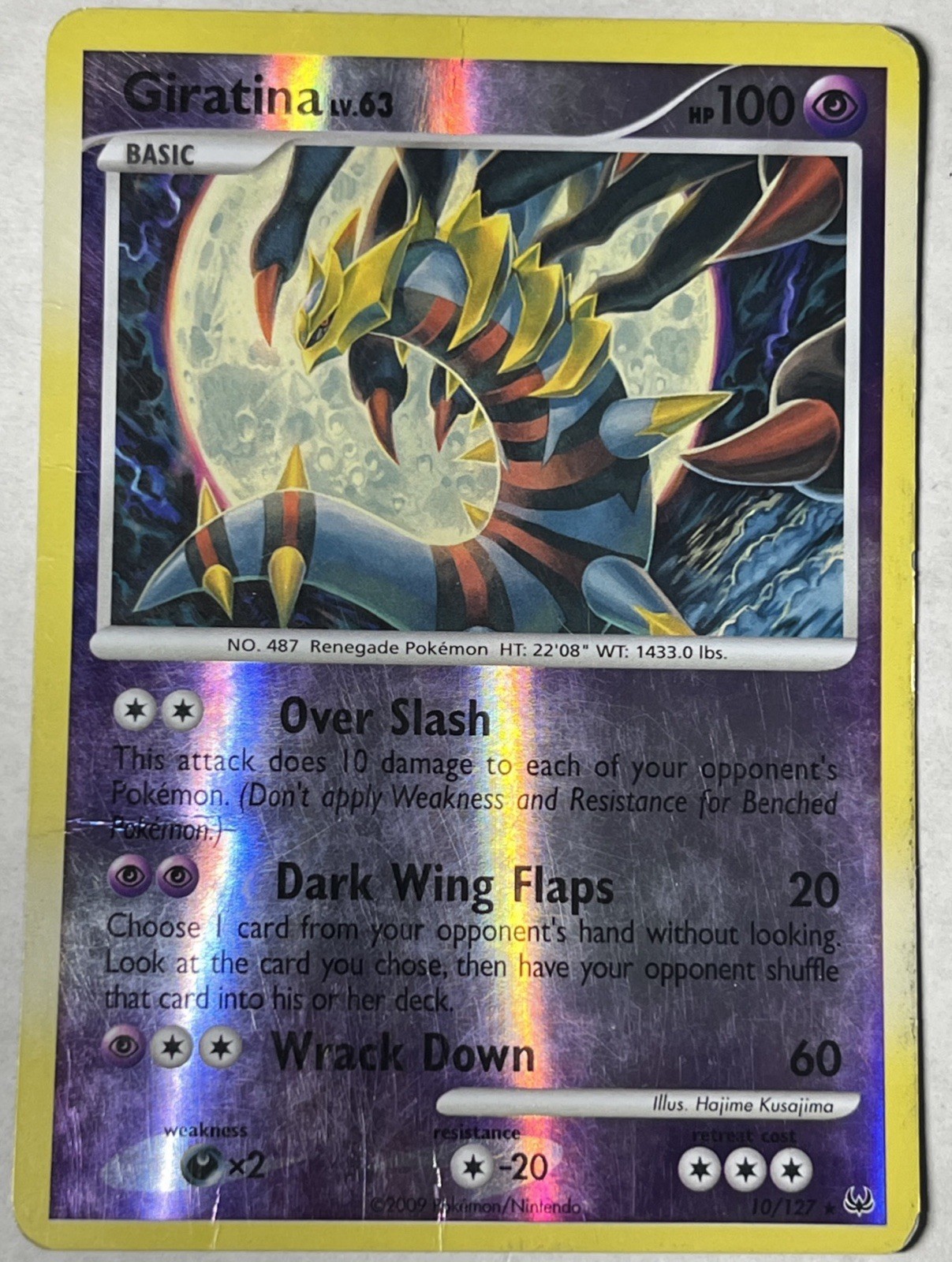 Pokemon Giratina Platinum Reverse Holo 10/127 Heavy Play
