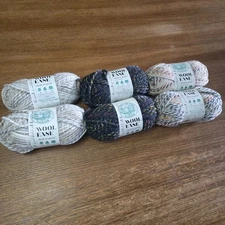 Lot Of 6 Lion Brand Yarn Wool Ease Thick & Quick Verigated Fossil Bedrock Hudson