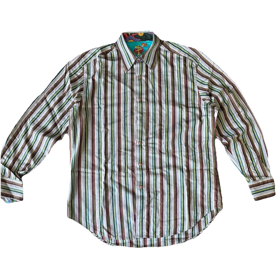 Robert Graham Multicolor Haight Ashbury Striped Button-up Shirt Long Sleeve L - Image 2 of 4