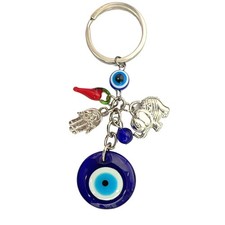 Evil Eye Amulet Keychain   Dark Blue   Good Luck Charm for Keys 1 Pack