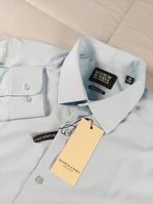 Scotch And Soda Shirt Mens Large 16/41 Blue Dress Shirt Stretch Performance $125
