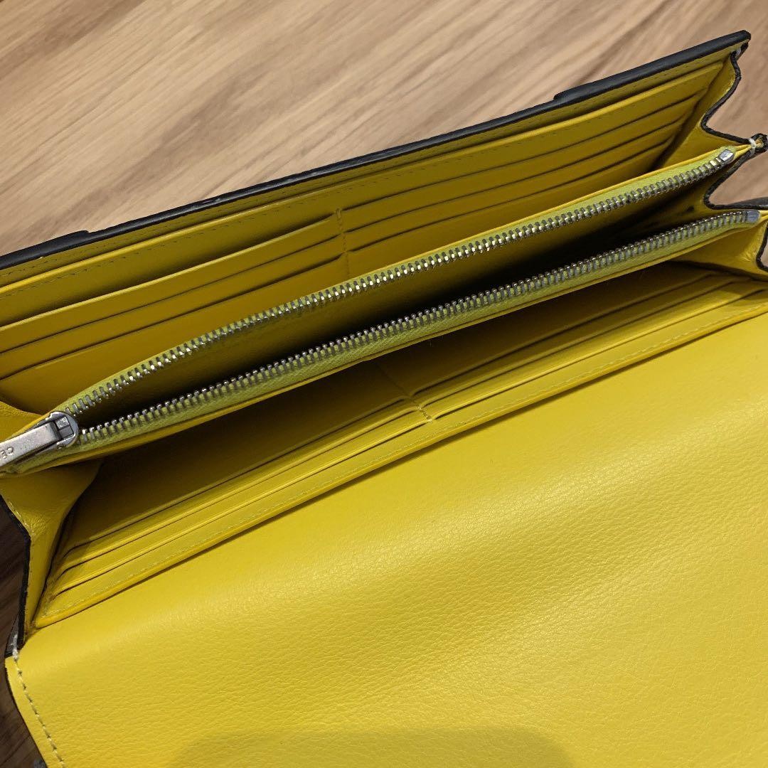 CELINE Long Wallet Multi Function Gray Beige x Ye… - image 7