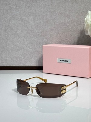 Miu Miu Women's Sunglasses at Dawn SMUA51 Gold Frame Brown lens 75