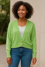 FIA Italia Handloomed Green Knit Cardigan Sweater Women’s XL Gold Button Made