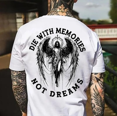 DIE WITH MEMORIES NOT DREAMS Fallen Angel Men's Tee Gift For Him