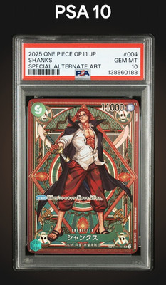 One Piece Card PSA 10 Shanks ST16-004 SR SP OP11 Parallel Japanese