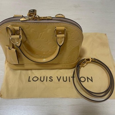 Louis Vuitton Alma BB Monogram Vernis Pink Beige Shoulder Bag France rare used