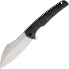 VDK Knives Vice Framelock Green Titanium / Carbon Fiber Folding Knife - VDK031