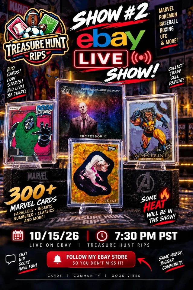 Treasure Hunt Rips 2nd eBay Live! | 300+ Marvel Cards