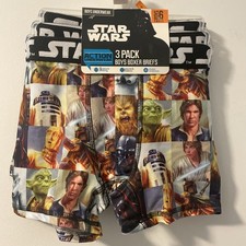 STAR WARS BOYS BOXER BRIEFS 3 PACK SIZE SMALL 6 STRETCH FABRIC MOISTURE WICKING