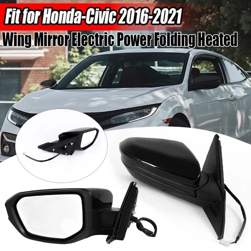 Door Side Rearview Power Heated Mirror Assemblies For 2016-2021 Honda Civic 10th