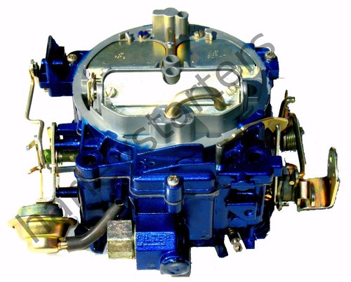 REBUILT MARINE CARBURETOR QUADRAJET FOR 305 CID V8 ENGINES DIVORCED CHOKE BLUE - Foto 2 di 6