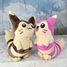 2X LEGEND Furret and Shiny Pink Squirrel 6" Plush Toy Switch Game Stuffed Animal
