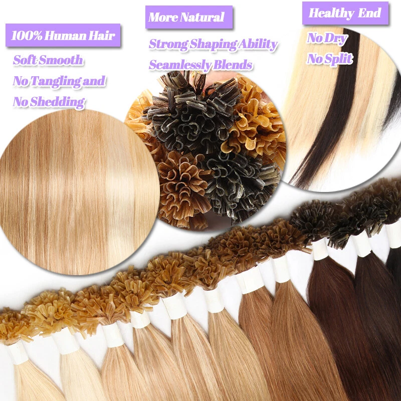 CLEARANCE Nail U Tip Pre-bonded 100% Human Remy Hair Extensions Balayage Ombre - Image 4 of 4