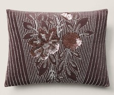 Ralph Lauren Avery Collection Barkin Reversible Velvet Throw Pillow 12x16 New