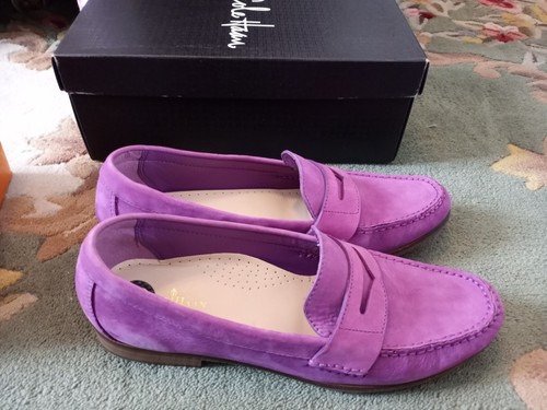 Cole Haan Purple Suede Women's Penny Loafer, New - Picture 2 of 7