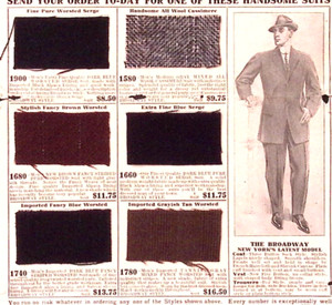 1911 New York Apparel Co NEW YORK CITY Men's Suiting Swatch Card Advertising