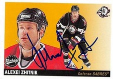 Alexei Zhitnik autographed Hockey Card (Sabres) 2002 Upper Deck Vintage #35
