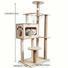 CatNest Climber Scratcher with Clear Sleeping Bowl Condo for Multiple Cats