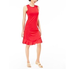 Maison Jules Ruffled Hem A-Line Dress Crushed Coral Womens Large New $69