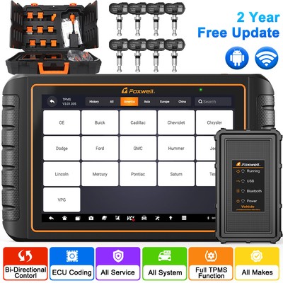 Foxwell GT75TS Car OBD2 Scanner Diagnostic Scan E-CU Coding TPMS Pro-gramming