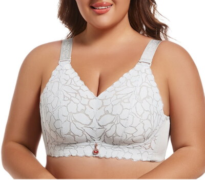 Women Bras Full Coverage Ultra-thin Flower Wireless Plus size Underwear 20581