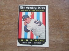 1959 TOPPS JOHN ROMANO #138 ROOKIE CARD CHICAGO WHITE SOX HIGH GRADE NO CREASES. rookie card picture