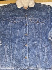 Levis Womens Vintage NWT Trucker Jean Jacket Sherpa Lined RARE SPECK Heavy