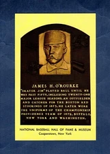 ORATOR JIM O'ROURKE, Giants~Bison++  ~ 1964 HOF postcard Curteichcolor GREEN ink