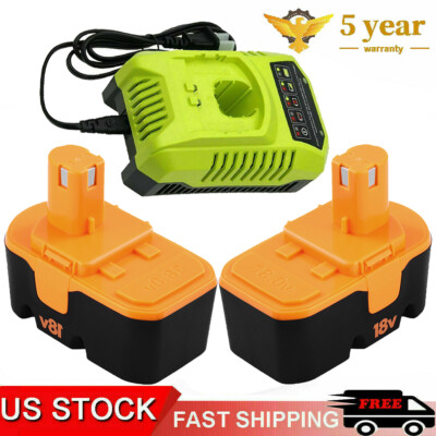 Replacement for Ryobi 18 Volt Battery or p117 Charger P100 13022 ABP1801  18V US - Main Image